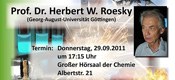 Einladung zur Experimentalvorlesung von Prof. Roesky am Donnerstag, 29.09.2011